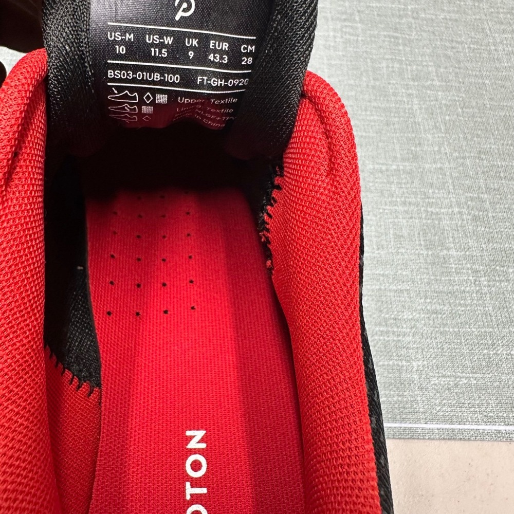 Peloton Altos Cycling Shoes Black Red Men 10 Women 11.5 BS03-01UB-100 Cleats - Picture 14 of 15